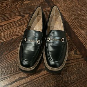 sam edelman black leather loafers